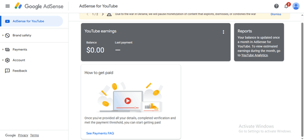 YouTube Approved AdSenses